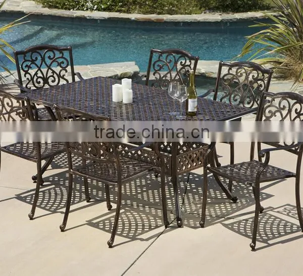 7-piece Dinning Set Extendable Long Table Set Cast Aluminum Outdoor Garden Furniture photo-2