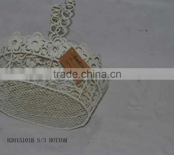 Round Metal Gift Basket With a Handle for Wedding Decoration photo-6