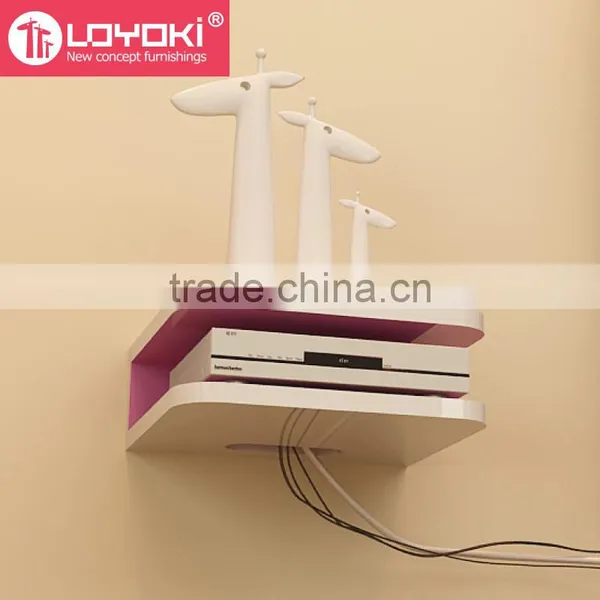 New Design Wall Mounted Mini TV Console Useful MDF Wood Wall Shelf Home Wall Decor photo-4