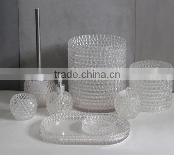 Imitate Glass Round Transparent Resin Toothbrush Holder or Tumbler photo-2