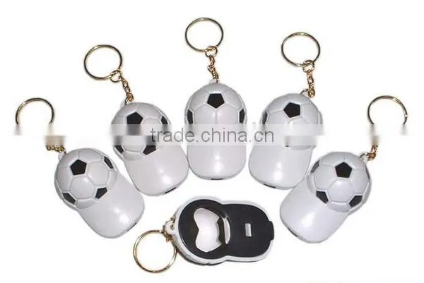 new style promotional football cap hat shape bottle opener with keychain