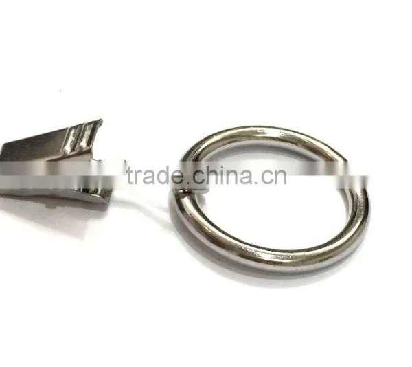 Hot Sale Chrome Plating Iron Curtain Ring With Clip / Rod Ring With Clip Hanging / A Ring With A Clip photo-3