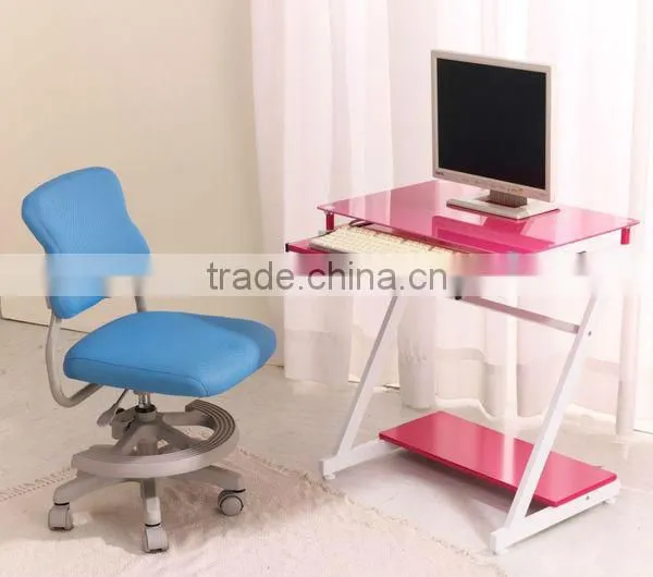 Cheap Stainless Steel Modern Glass Computer Desk photo-3