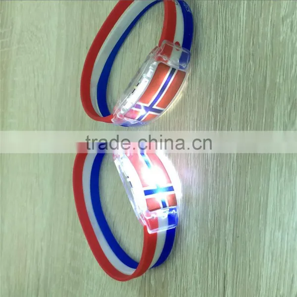 2016 Hot Selling National Flag Bracelet/ LED Silicone Bracelet China Supplier photo-2