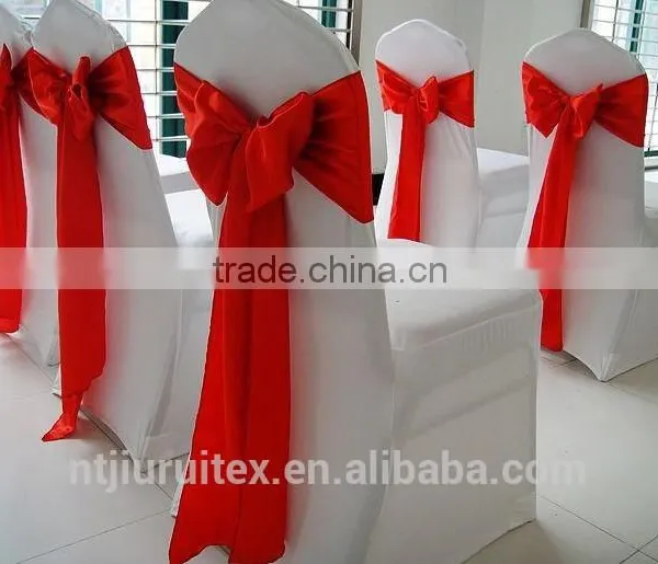 Red Satin Chair Sash for Party Decoration photo-4