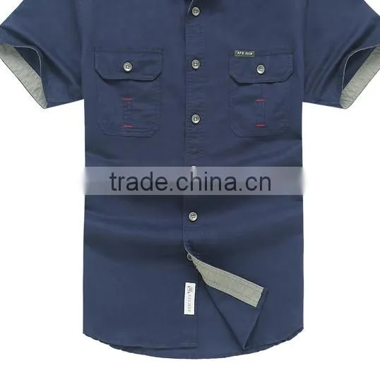 Summer Men Shirt 2015 100% Cotton Half Sleeve Shirt Outdoor Shirt for Men Sports Shirt photo-3