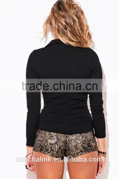 Best Selling Fancy Women Black Single Button Fitted Blazer photo-5
