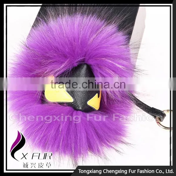 CX-R-48D Long Hair Fashion Cheap Genuine Raccoon Fur Keyring photo-6