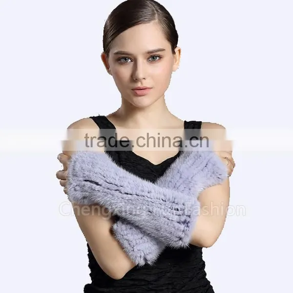 CX-A-68C Women Fashion Winter Warm Genuine Mink Fur Leather Golves photo-2