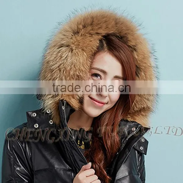 CX-A-01C Garment Accessories Real Raccoon Fur Trim For Hood photo-2