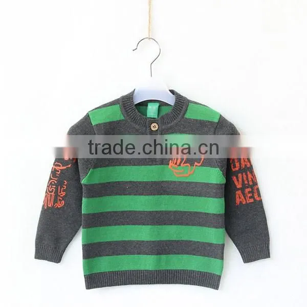 Knitted Striped Sweaters Kids Print Winter Pullover photo-3