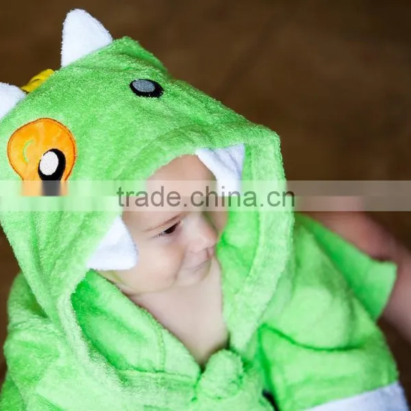 Green Monster Coton Bathrobe and Towel,baby Terry Bathrobe Wholesale photo-3