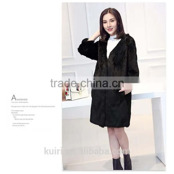 New Arrival Long Genuine Gray Rex Rabbit Fur Coat for Women Fashion Warm Real Fur Coats Plus Size Winter Jacket photo-4