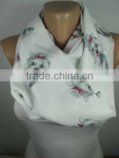 Dog Print Scarf Yorkshire Terrier Infinity Scarf Loop Scarf Winter Scarf Scarf Women Fashion Accessories Valentines Day Gift Ide photo-4