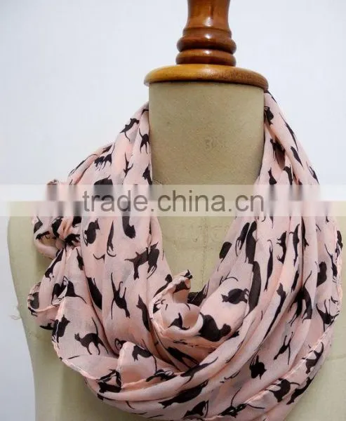 Cat Scarf Scarves Cat Infinity Scarf Chiffon Scarf Black Cat Print Shawl Gift Cat Print Shawl Gift Wrap Super Soft photo-3