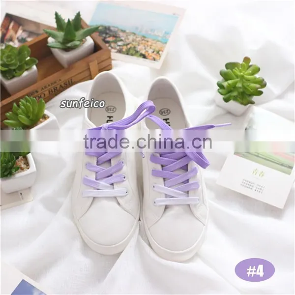 8mm Flat Tie Dry Laces~In Stock Gradient Rainbow Color Shoelaces~Polyester Printing Laces For Sneakers~Amazon Suppliers photo-4