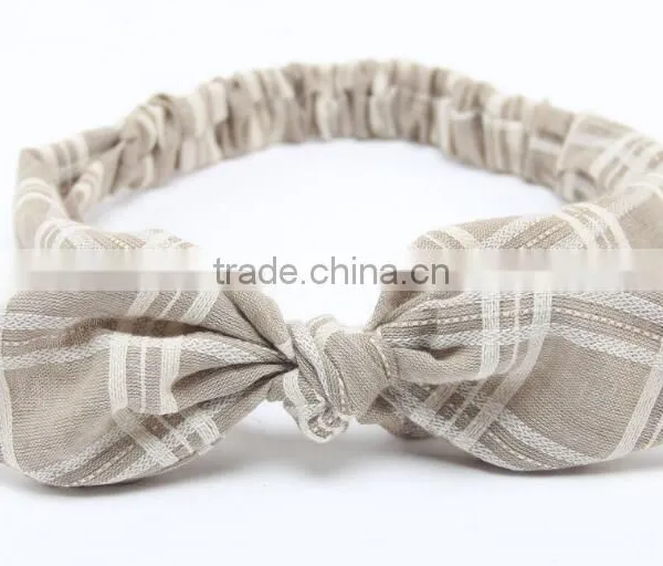 Plaid Yarn Dye Woven Fabric Headband for Kids photo-5