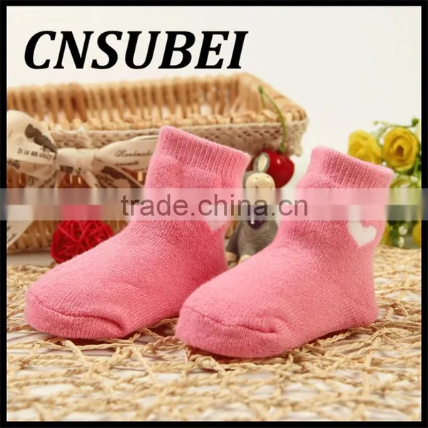 High Quality Custom Cartoom Love Baby Cotton Terry Tube Socks/ Baby Fashion Winter Cute Causal Socks photo-5