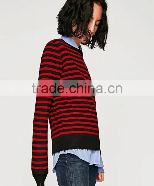 2017 Men Creative Youthful Pullover Stripe Woollen Sweaters for Custom Wholesale photo-2