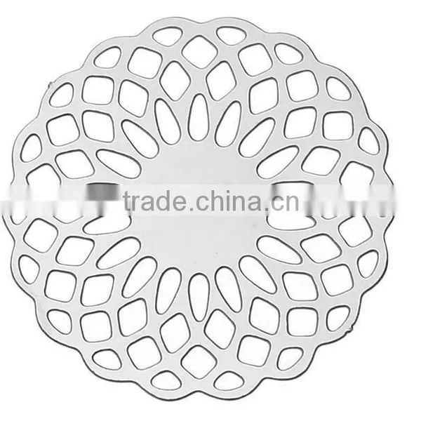 304 Stainless Steel Flower Hollow Carved Filigree Components Computer Metal Patch Embellishments Jewelry Findings photo-3
