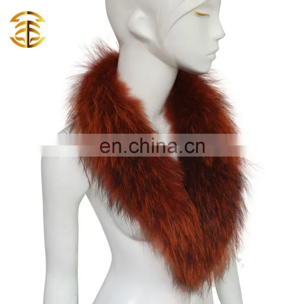 Fashion Colorful Dyed Genuine Raccoon Fur Collar photo-4