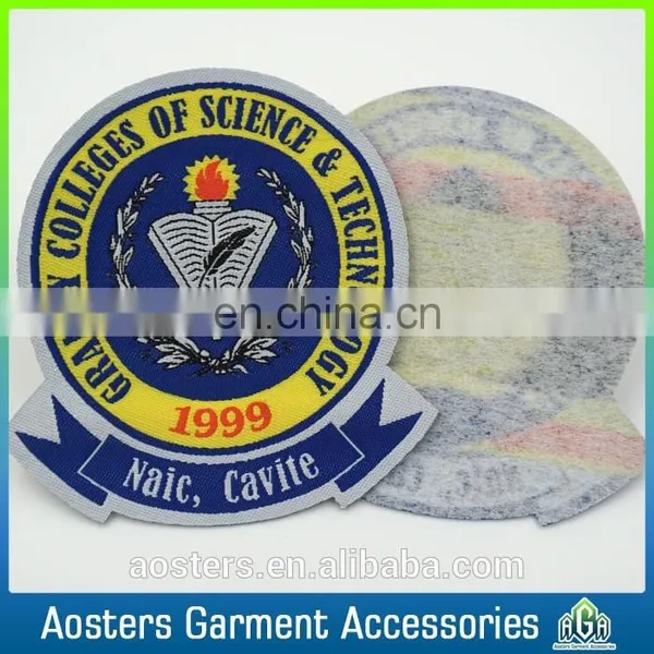 Wholesale Custom Private Woven Patches School Uniform Logo Name Badge