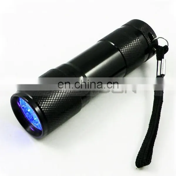 395nm 400nm Pet Pee Finder Aluminum AAA 100lm 9 LED UV Torch