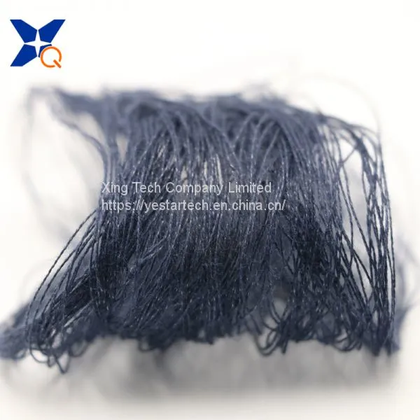 Dark Blue 0.035 Micron Stainless Steel Fine Wire Twist With Ne32/2ply Combed Cotton Yarn for Knitting Touchscreen Glove-XT11105 photo-2
