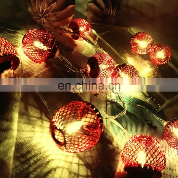 10L Led Iron Mesh Ball String Ceiling Light Christmas Parti Wedding Decoration Holiday Lighting Wall Lights Indoor Diwali Decor photo-5