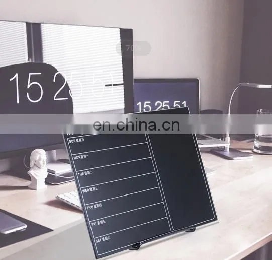 Glass Dry Erase Planner and Office Desk Frameless Tempered Dry Erase Calendar Glass White Board photo-6