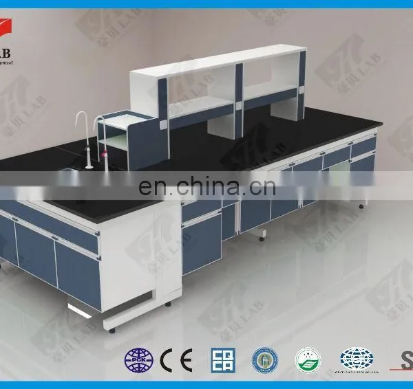 Electrical Test Bench Steel Wood Laboratory Island Bench Table photo-3