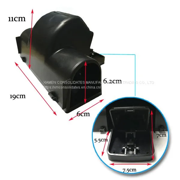 Kids Safe Reusable Large Black Plastic Mouse Rat Tunnel Snap Trap Killer photo-2