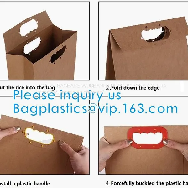 1kg Rice Package Kraft Paper Packaging Bag Brown Kraft Food Paper Bag,5kg10kg Rice Bag Plastic Packaging Bag for Rice photo-4