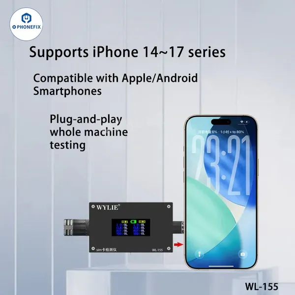 WYLIE WL-155 SIM Card Tester for IPhone 14-17 Pro Max & Android photo-5