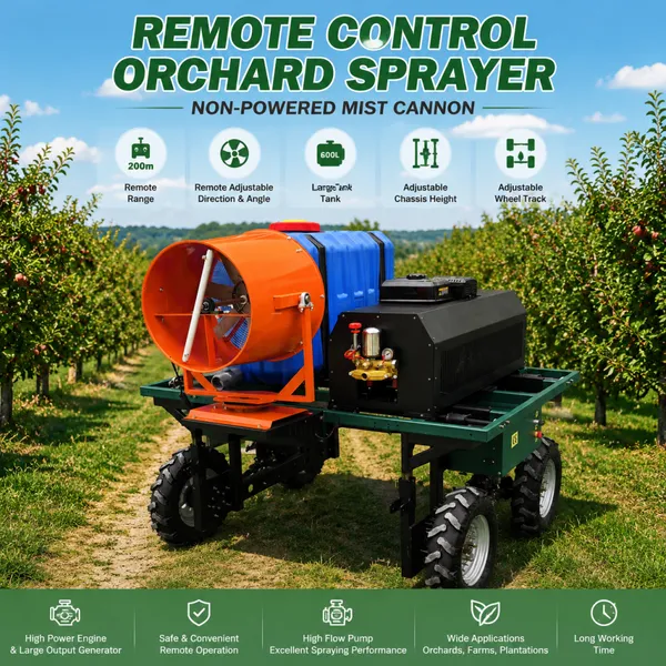 Automatic Remote Control Crop Sprayer 600L High Pressure Agricultural Pesticide Spraying Machine