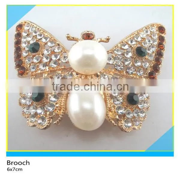Gold Metal Base Topaz Square Rhinestone Brooch Glass Stone Brooch 3x5cm photo-5
