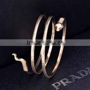 Fashion Plated Rose Gold Alloy Snake Shape Bracelet Quality Choice photo-2