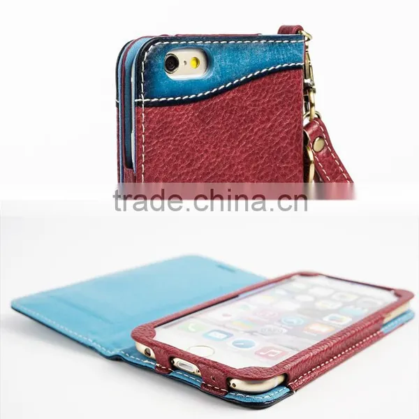 PU+Genuine Leather Cell Phone/Mobile Phone Case/Booklet for IPhone 6/6s for Lady/Female photo-5