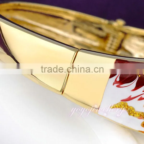Red Enamel Female Fashion Fake Gold Hot Selling Sex Bangle photo-5