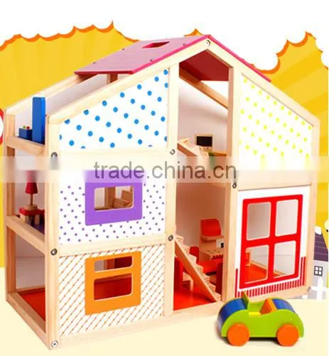 Happy Family Doll House,baby Wooden Doll House,doll House Toy