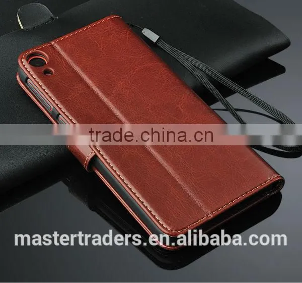 Original Fashion 64 Grain Stand Holder Wallet Flip PU Leather Case For HTC 820 MT-3099 photo-2