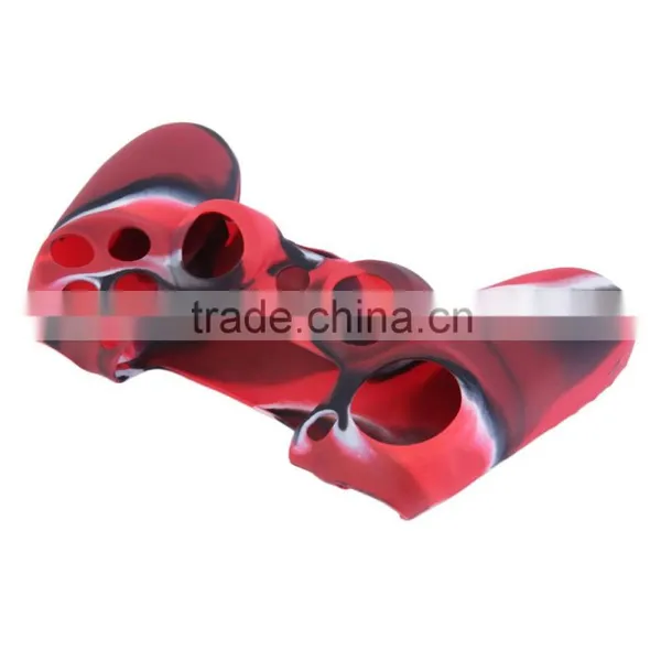 Cool Camouflage Soft Silicone Cover Case Skin For Sony Playstation 4 Dualshock 4 Controller PS4 Console Decals Red photo-4
