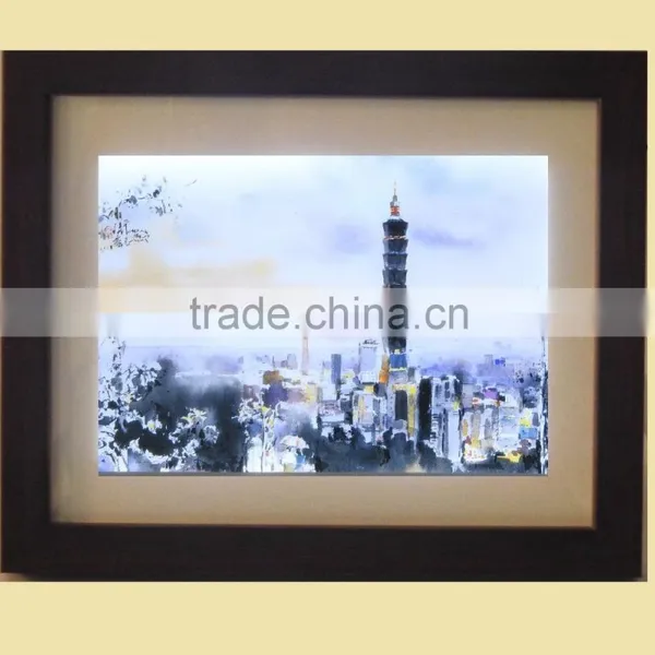 MICROSTONE Design for 24 Hours Use Support DC 5V Luminous Wood Frame Light photo-2
