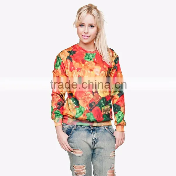 Latest Fashion Women Sublimation Printed Hoodies Cool Custom Sublimation Hooded Sweatshirt photo-3