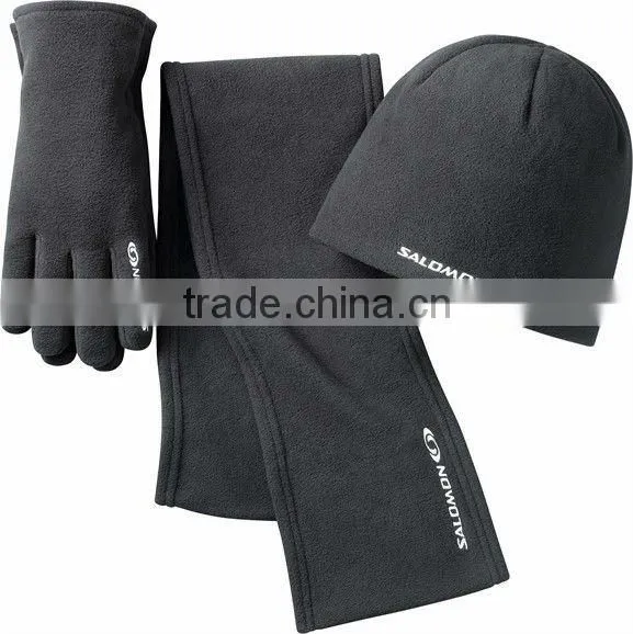 Fashion Polar Fleece Scarf and Hat for Winter Season