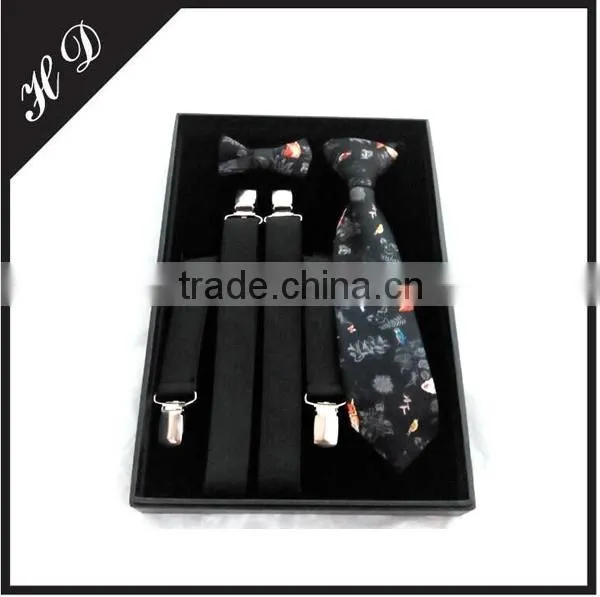 Custom Party Mens Suspender Bow Tie Brooch Set Gift Packaging Box