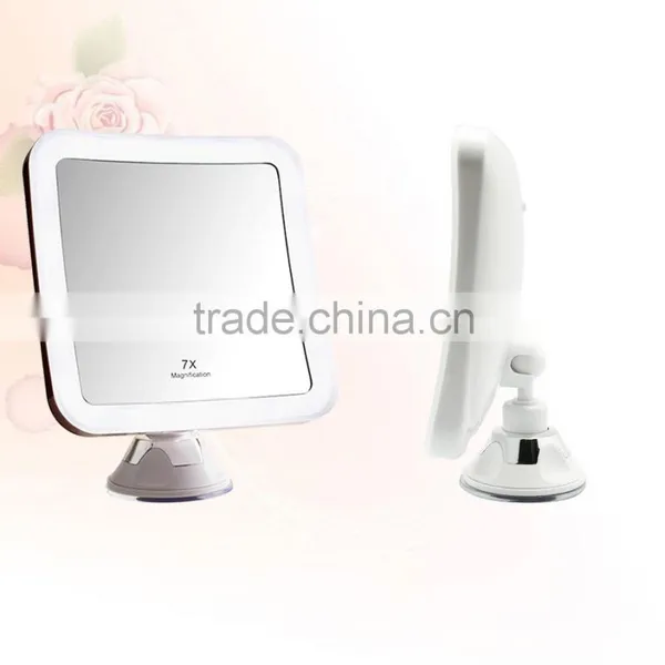 Led Makeup Mirror Square Suction Wall Lighted Swival Mirror With Led photo-5