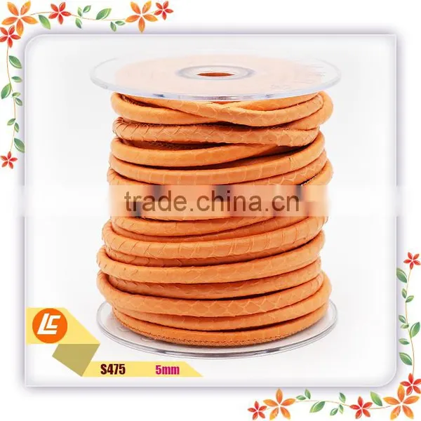 Top Quality Genuine Round Leather Cord Snakeskin photo-6