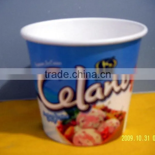 510ml Paper Ice Cream/dessert/Yogurt Container, Cup With Flat Lid,Spoon,Wooden Stick photo-3