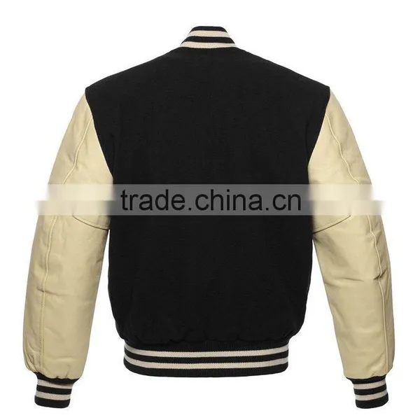 2015 Fashion Leather Varsity Jacket Wholesale ,Wool Leather Varsity Jacket Letterman Baseball Jacket photo-2
